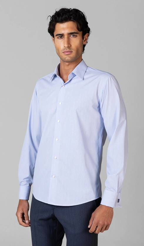 Camisa Social Slim de Punho Duplo Fantasia