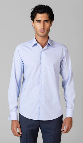 Camisa Social Slim de Punho Duplo Fantasia